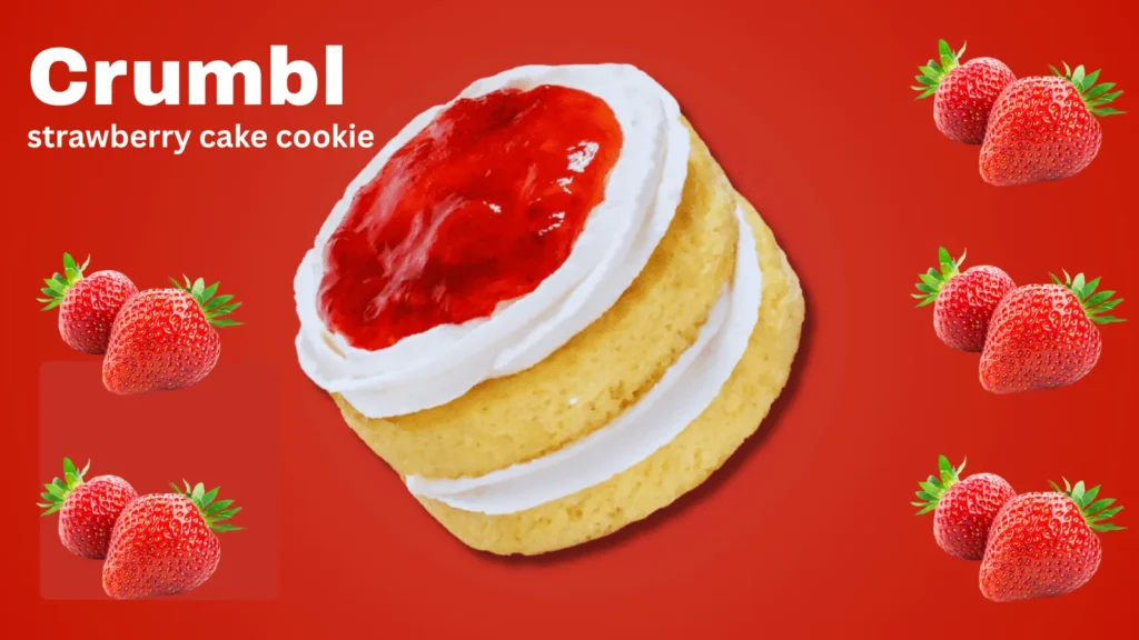 strawberry cake crumbl cookie